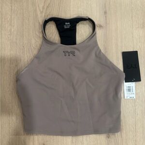 NWT TYR Sport High Neck Training Tank - Taupe - Size XL (14-16)
